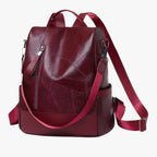 Soft Leather Vintage-Look School and Travel Backpack