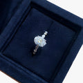 Silver-Tone Ring with Set Zircon Stones