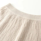 Textured Cable-Knit A-Line Maxi Skirt