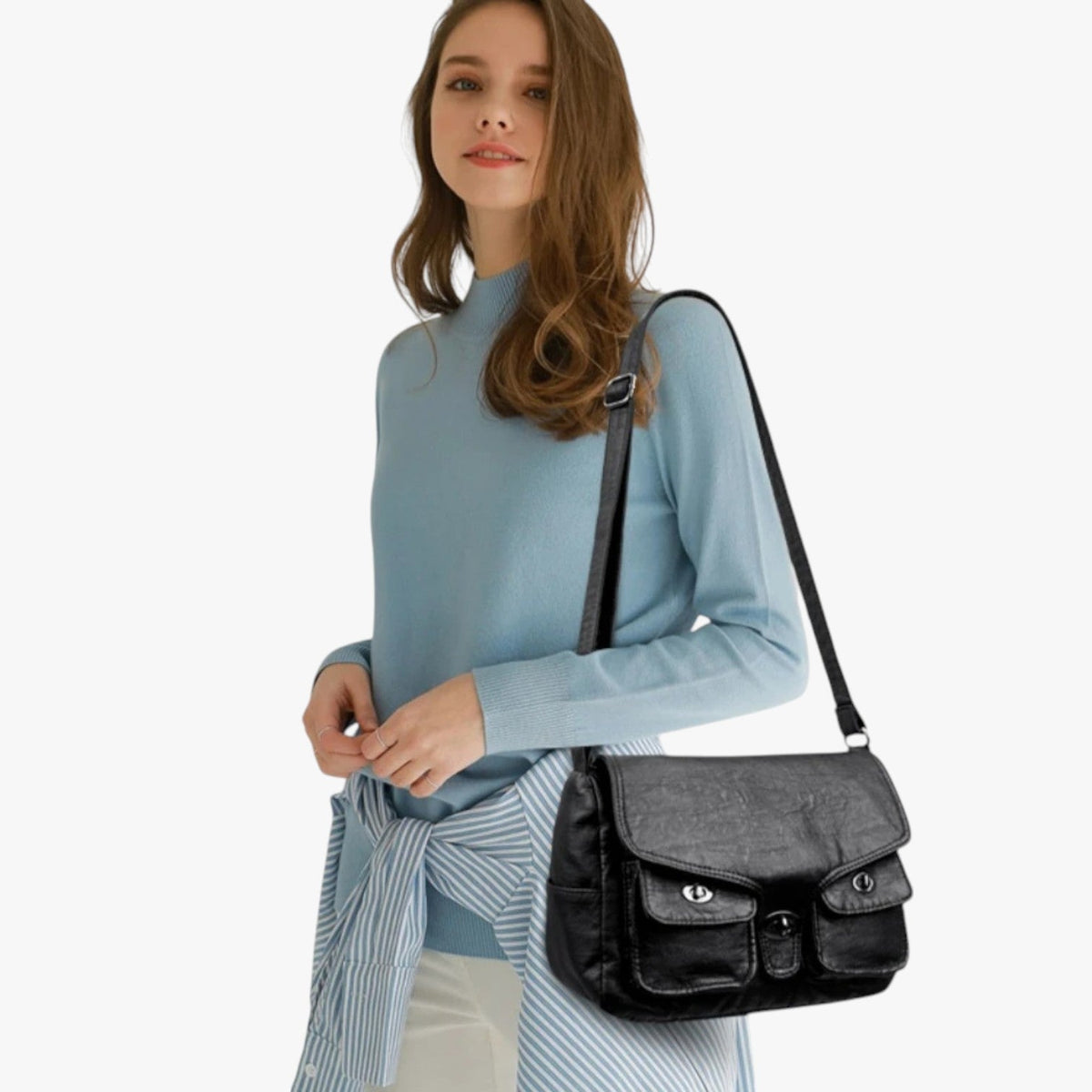 Retro-Style Soft PU Leather Lightweight Handbag