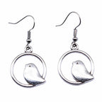 Handmade Vintage-Style Bird Charm Drop Earrings