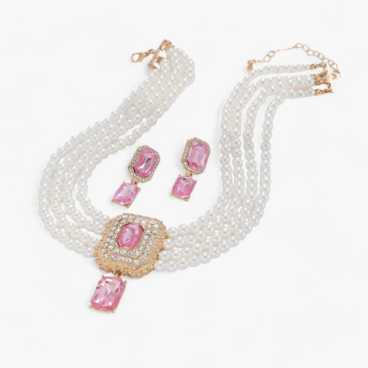 Multi-Layer Pearl Necklace and Earring Set