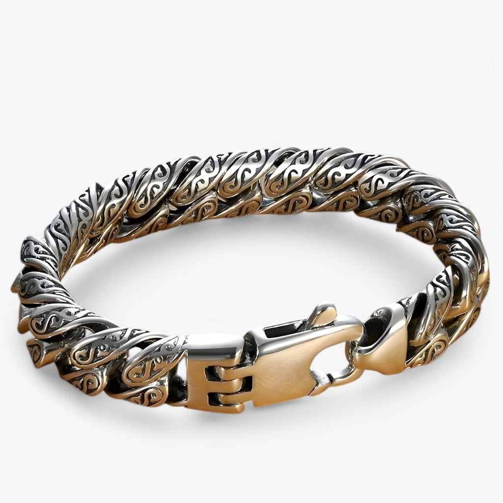 Zilveren armband met patroon, 18 cm
