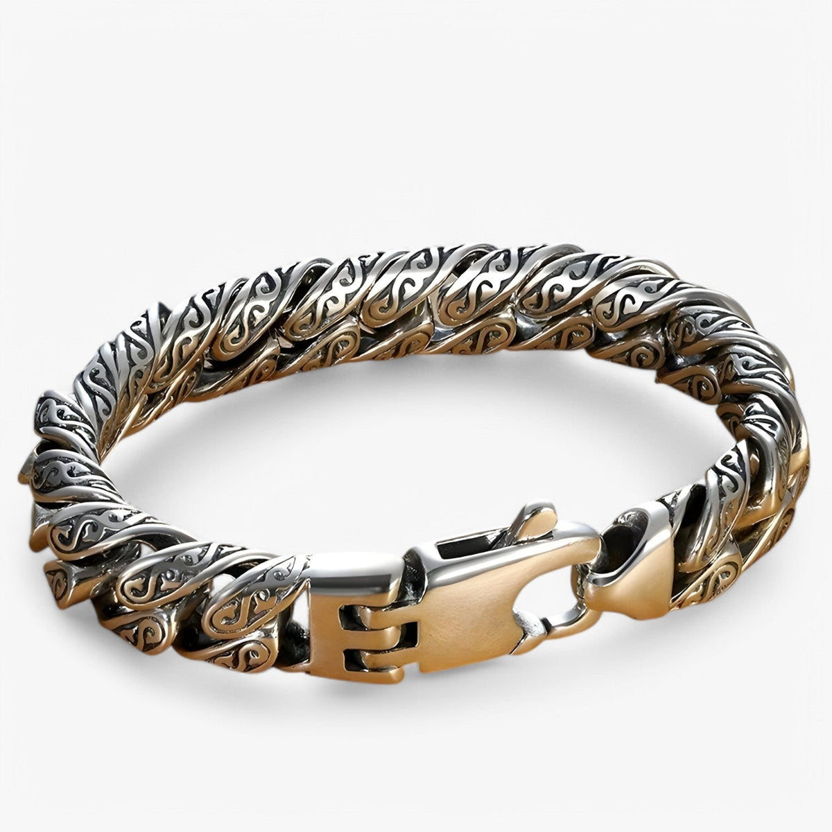 Zilveren armband met patroon, 18 cm