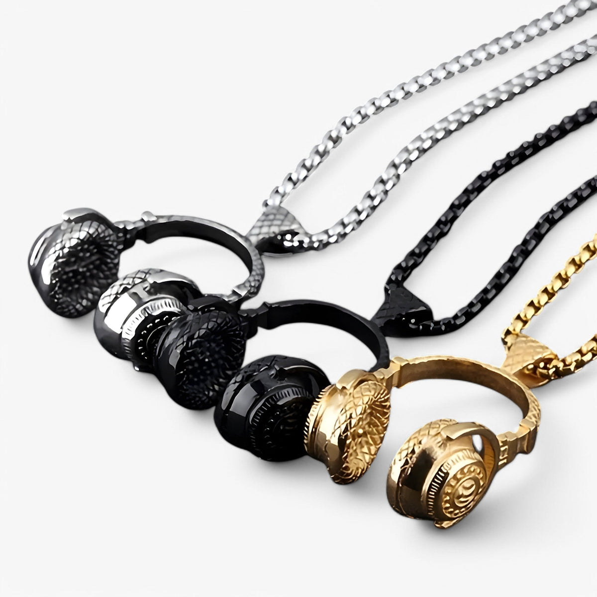 Headphone Pendant Necklace in Dark Finish