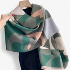 Floral Pashmina Scarf in a Soft Soft Knit Blend Yarn