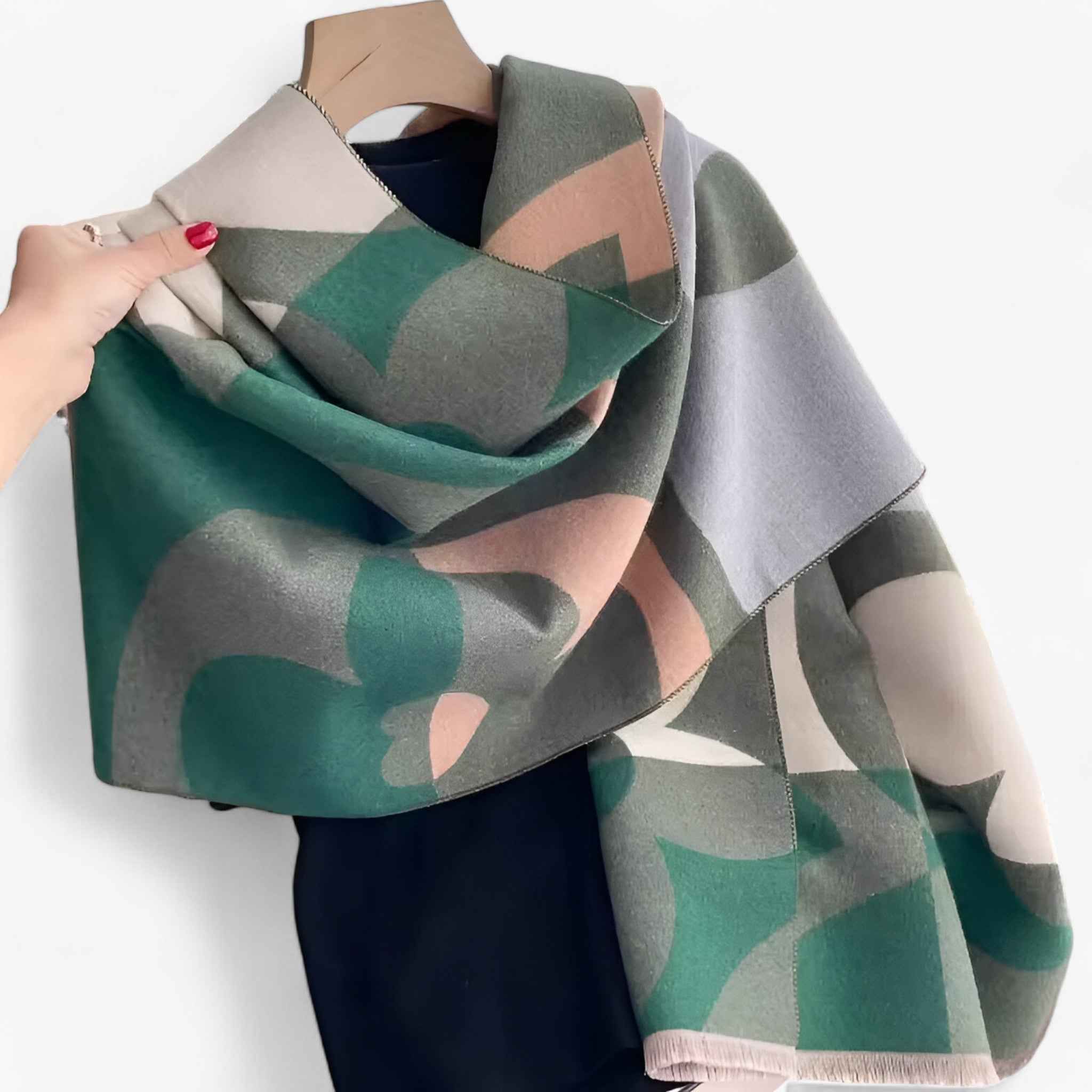 Floral Pashmina Scarf in a Soft Soft Knit Blend Yarn