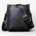 Soft Durable Black Leather Everyday Shoulder Bag