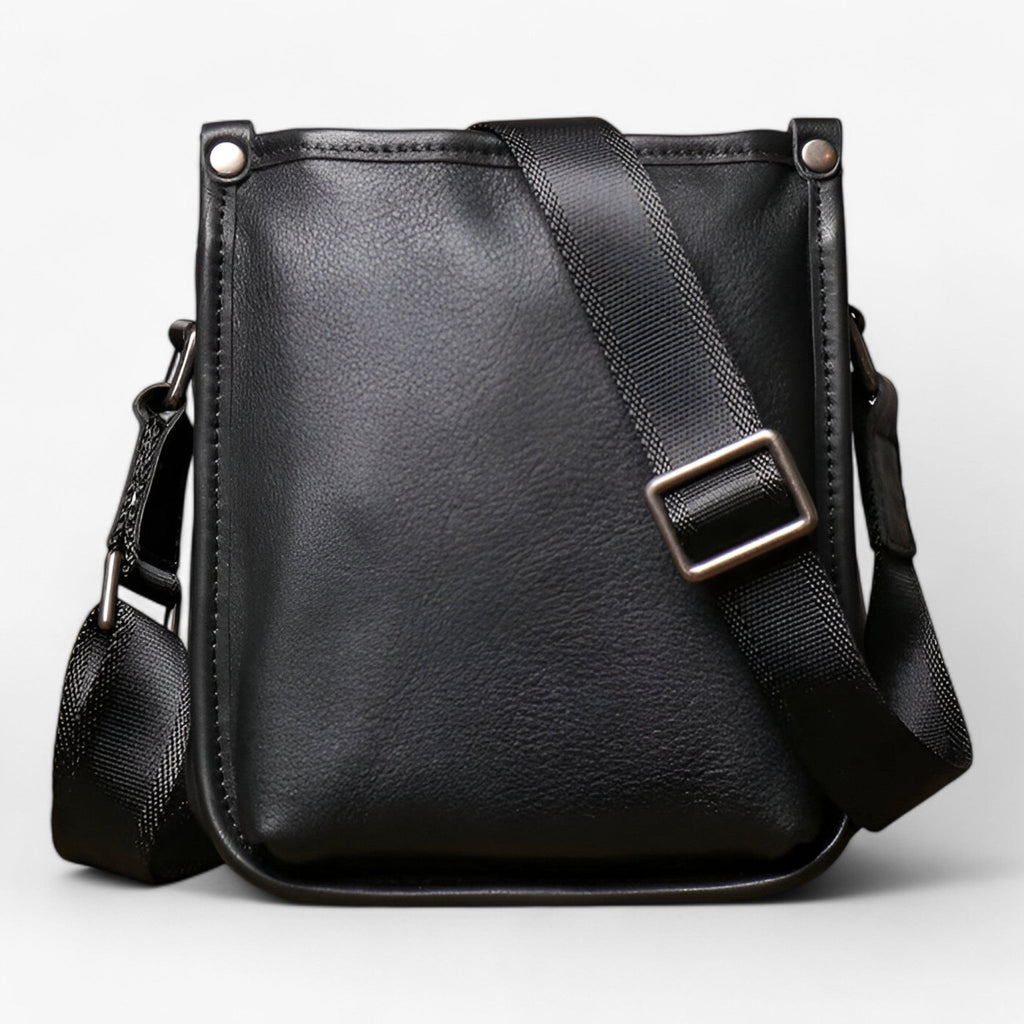 Soft Durable Black Leather Everyday Shoulder Bag