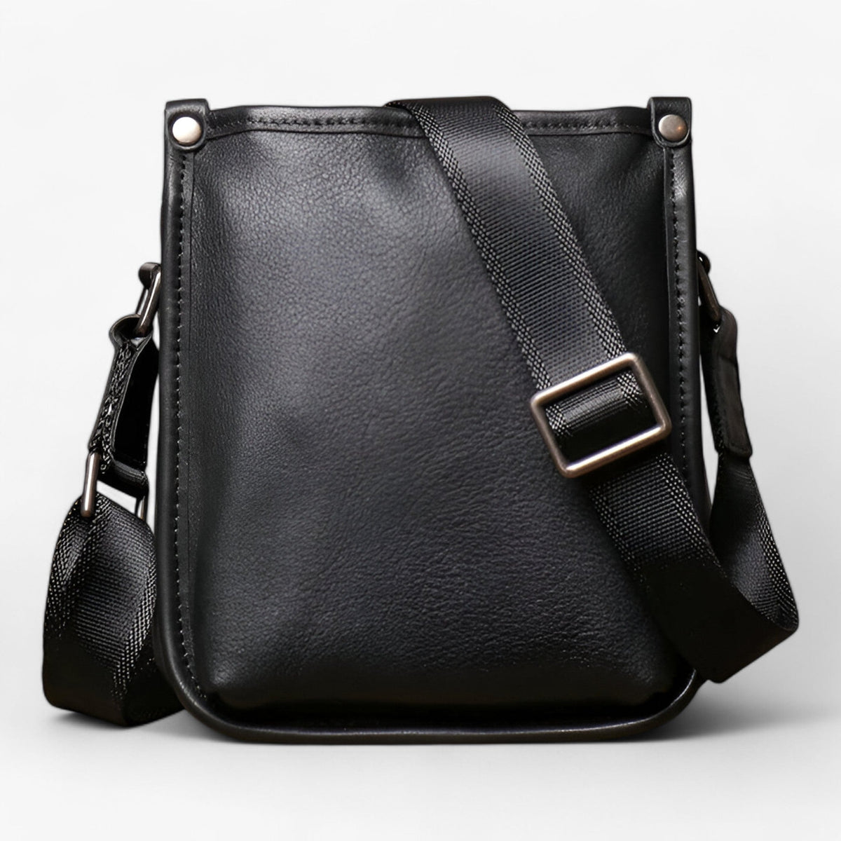 Soft Durable Black Leather Everyday Shoulder Bag
