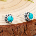 Vintage Bohemian Faux Turquoise Stud Earrings