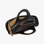 Large Leather Shoulder Bag with Multiple Storage Pockets