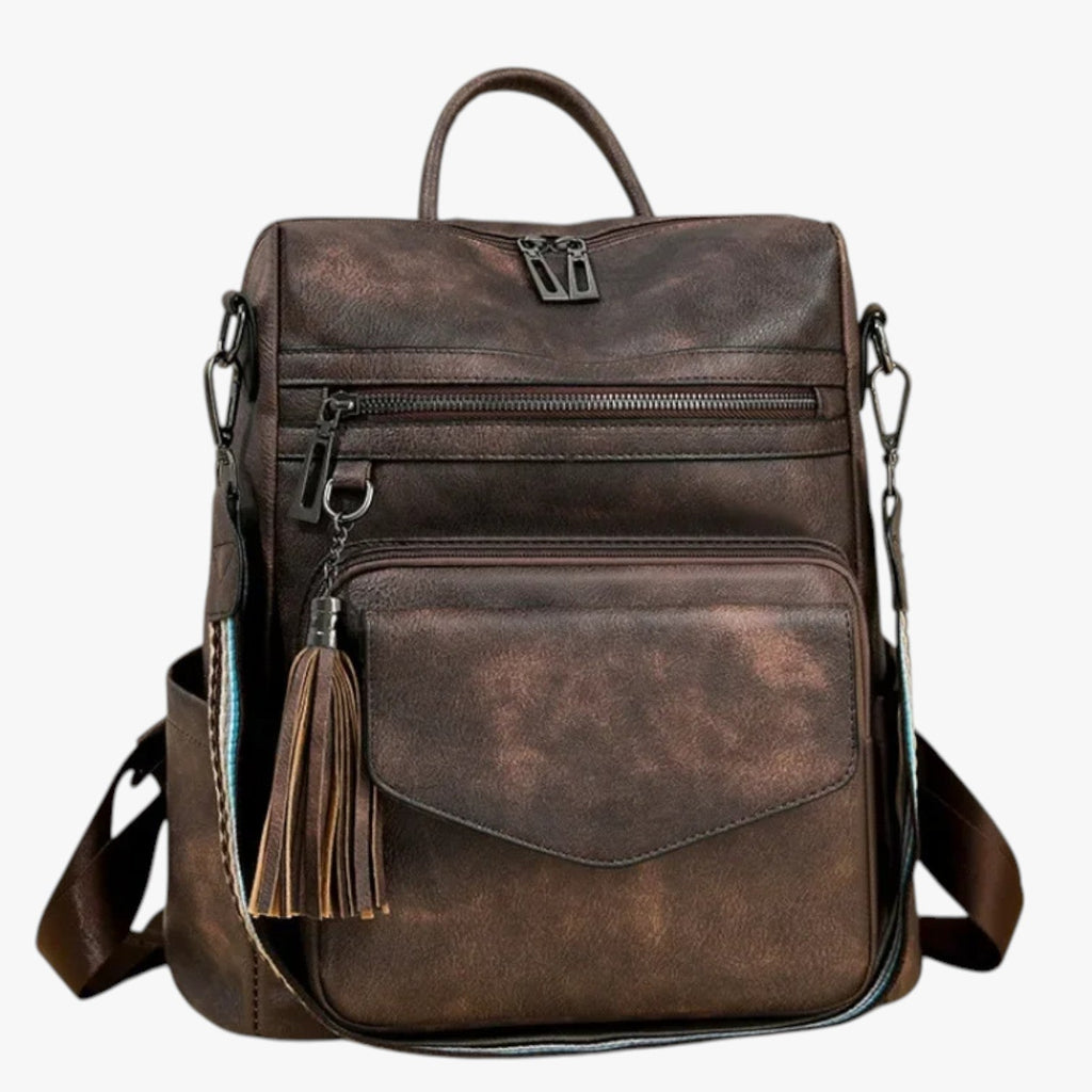 Elegant Soft Leather Backpack with Laptop Space
