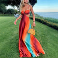 Ombre Cut-Out Strappy Floor-Length Maxi Dress