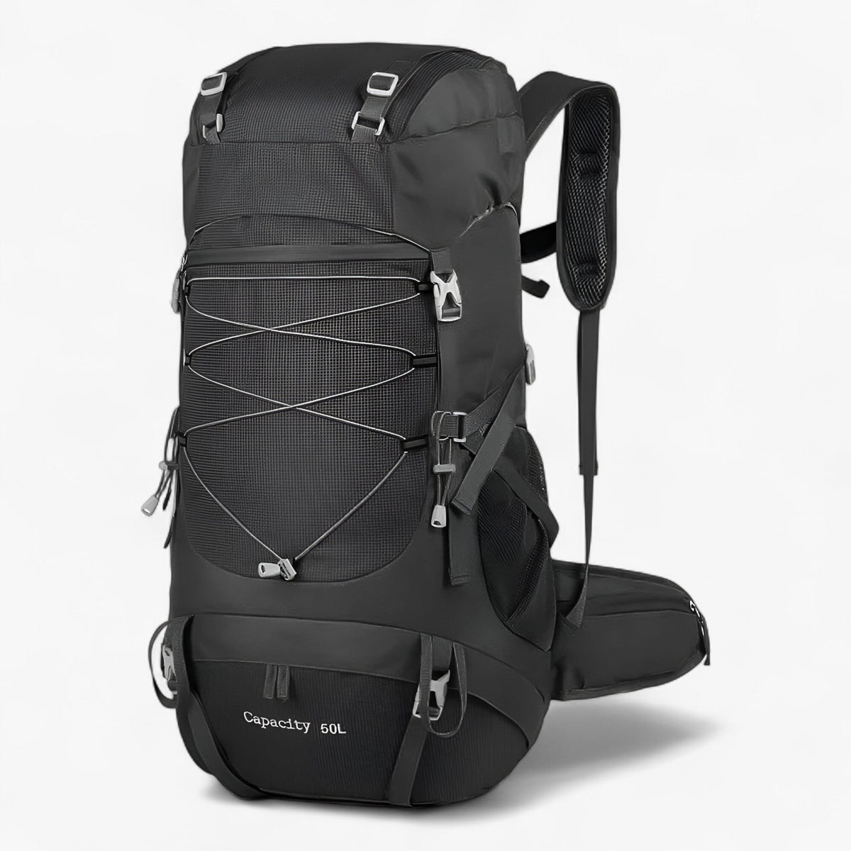 50L Waterproof Nylon Hiking Backpack with Rain Cover