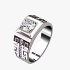 Zilverkleurige statement ring met grote kristallen