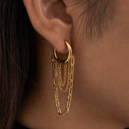 Gelaagde oorringen met ketting