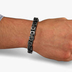 Byzantijnse schakelarmband van roestvrij staal, 19 cm