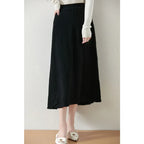 Textured Cable-Knit A-Line Maxi Skirt