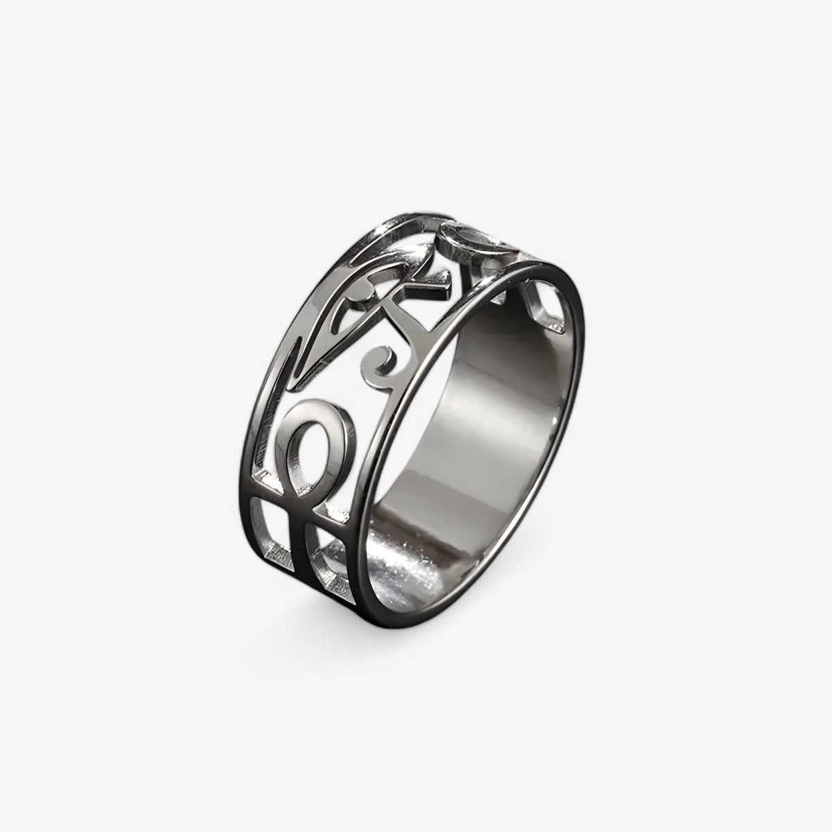 Ankh Cross Ring in Gold-Tone Stainless Steel