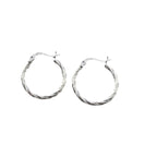 Twisted Silver-Tone Hoop Earrings