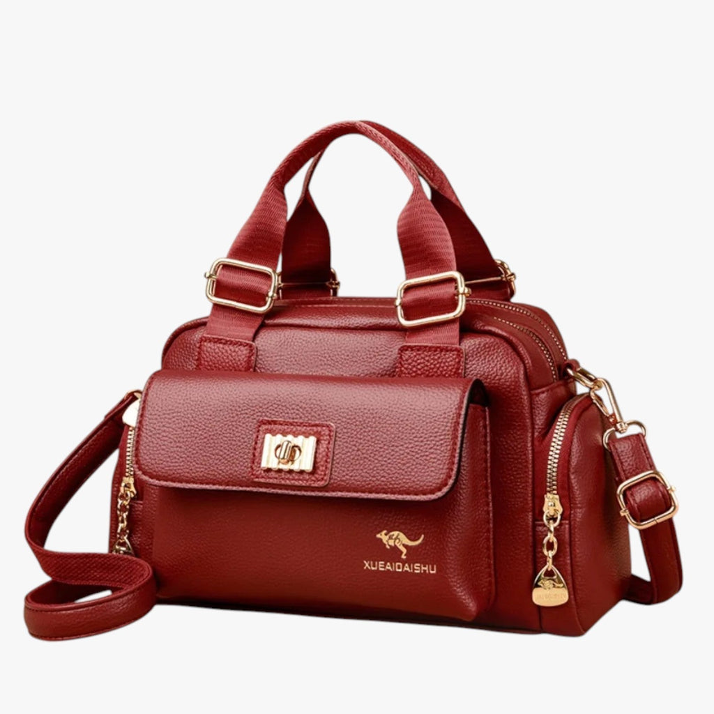 Multifunctional PU Leather Handbag with Organised Pockets