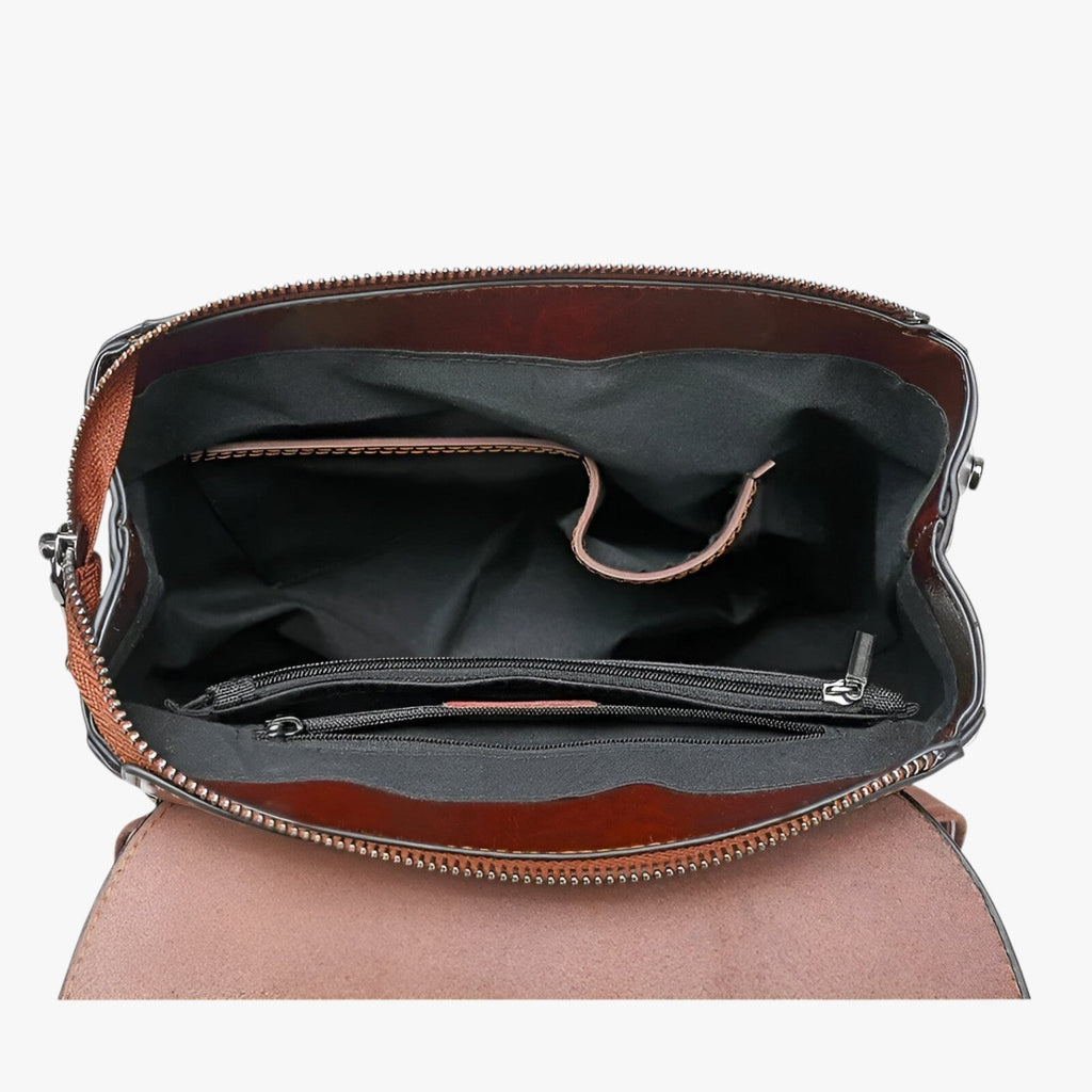 Slim Durable Leather Backpack for School and Work