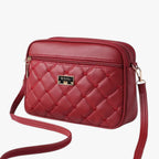 Women's Small Diamond-Quilted PU Shoulder Bag