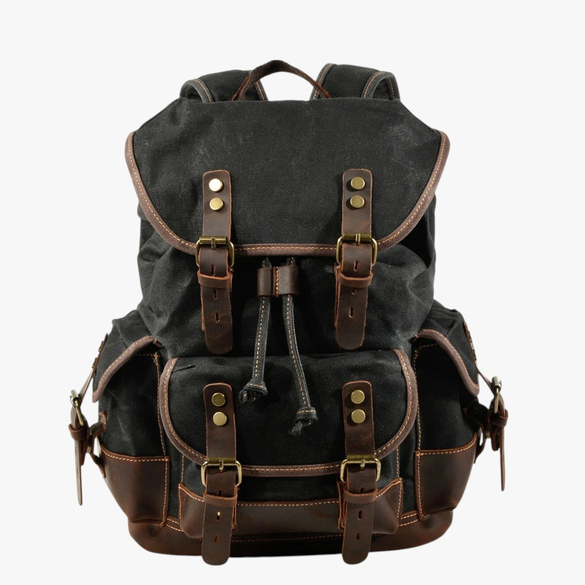 Large Vintage Canvas and Leather Hiking and Travel Backpack