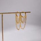 Gelaagde oorringen met ketting