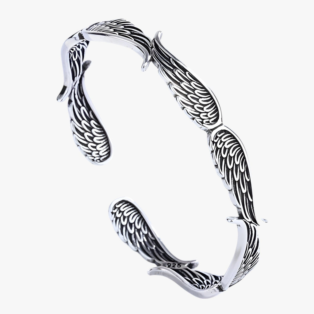 Sterling Silver Bracelet with Gold-Tone Feather Charm