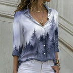 Blouse met print, los silhouet en lange mouwen