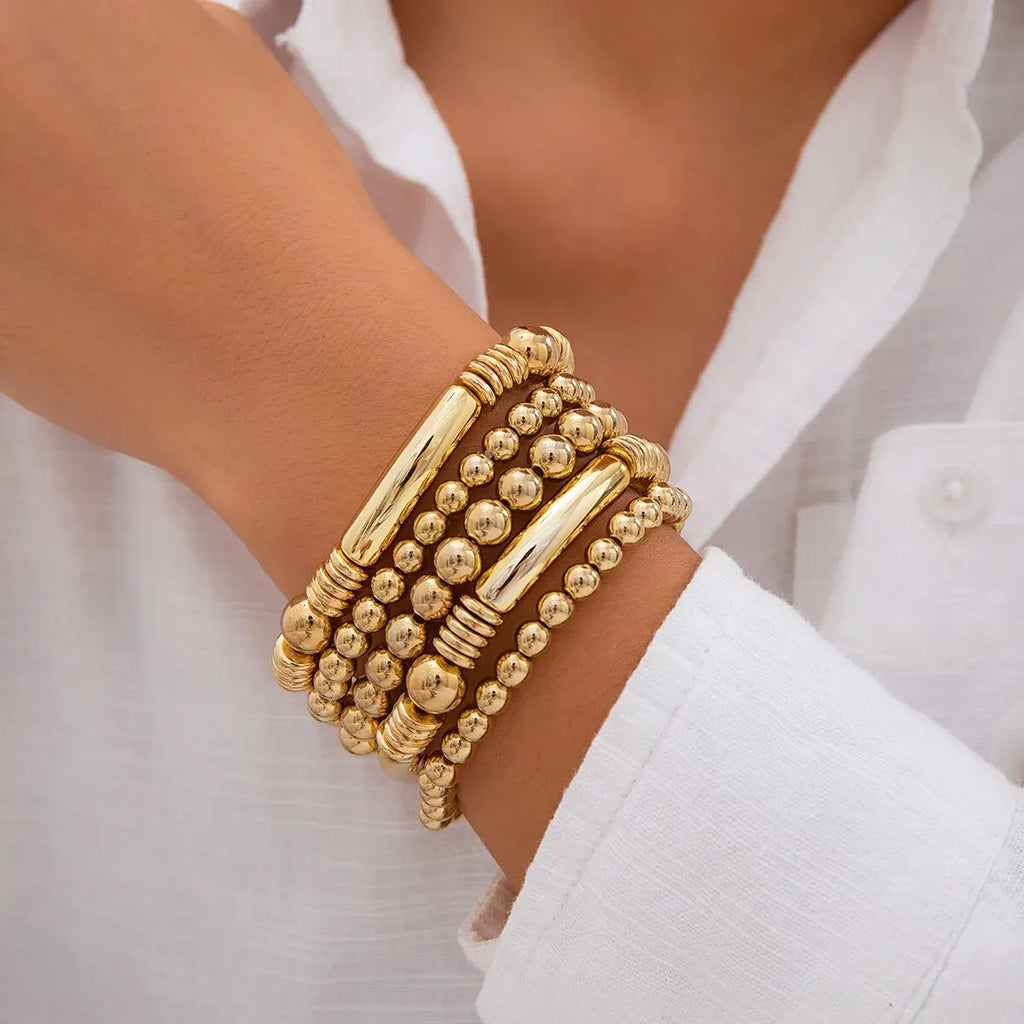 Five-Piece Beaded Bracelet Stack Set