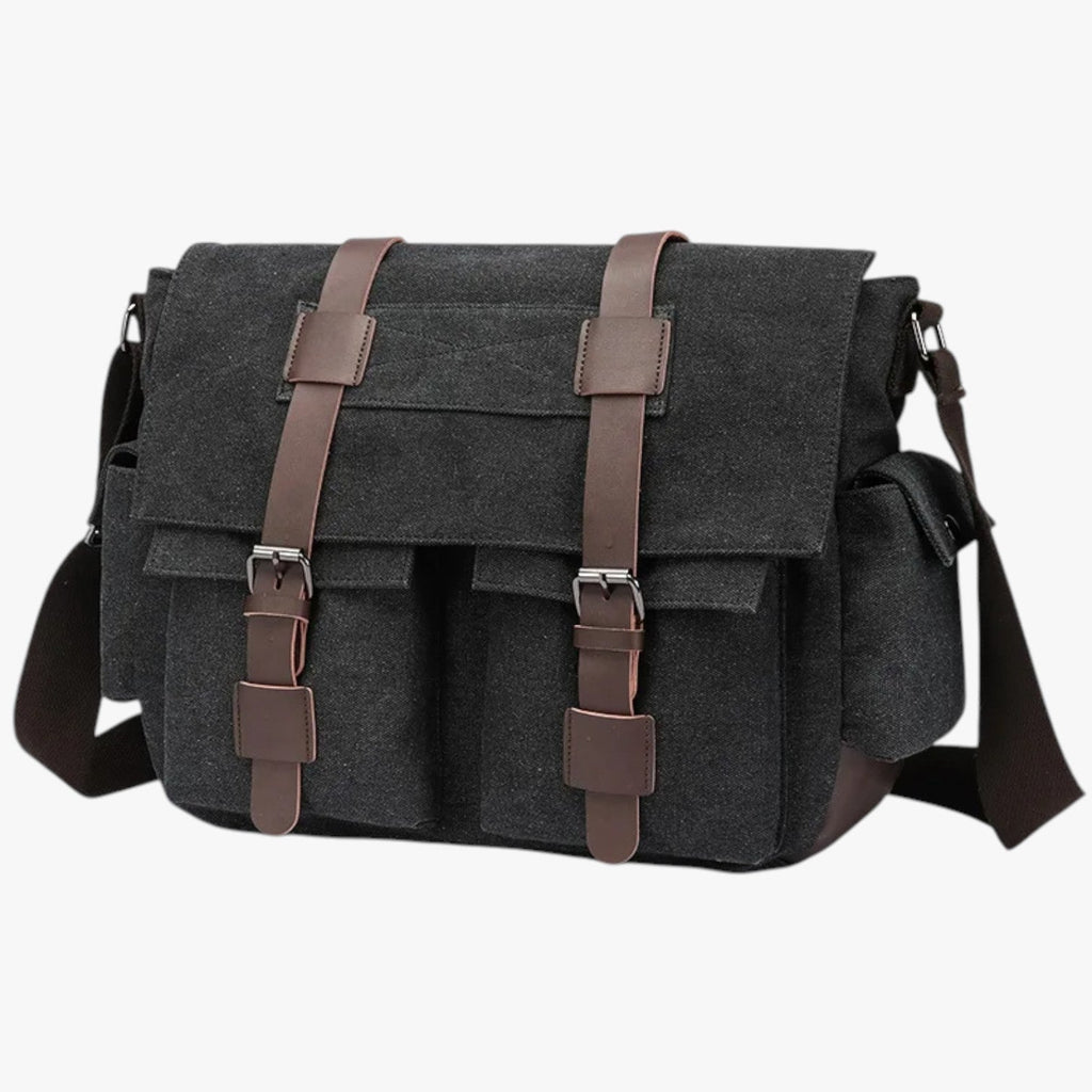 Men's Vintage Canvas-Look Nylon Crossbody Bag