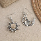 Vintage Mismatched Sun and Moon Earrings