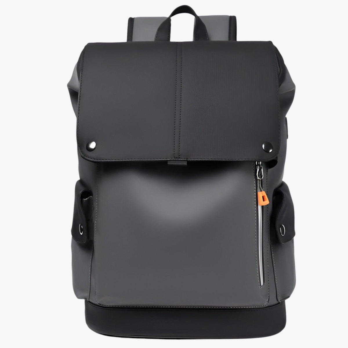 Waterproof PU Leather Laptop Backpack with USB Charger Port