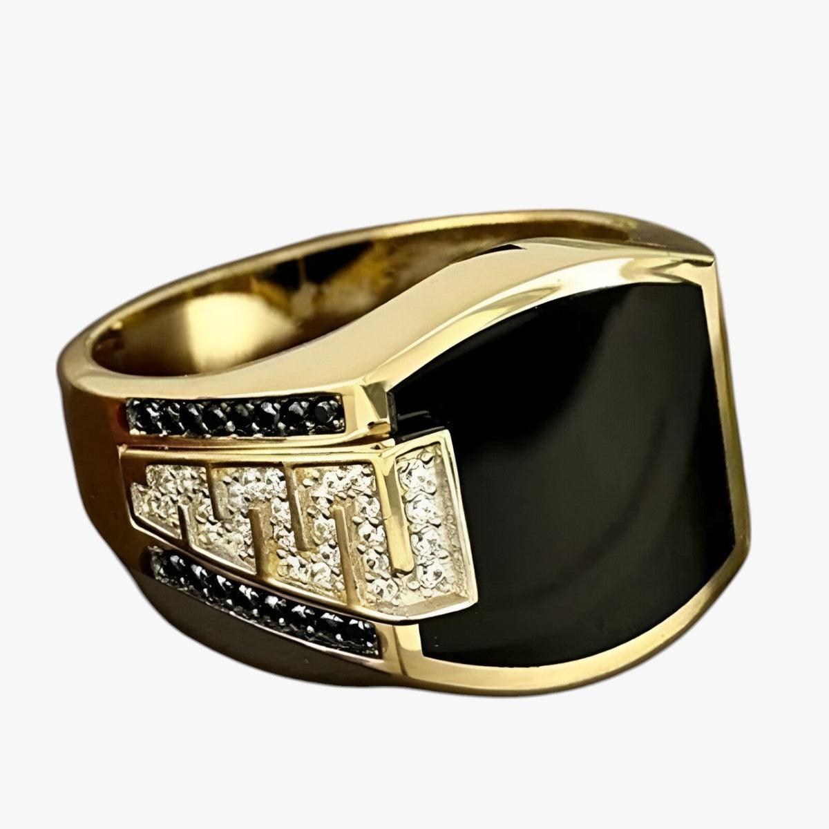 Gold-Tone Statement Ring with Textured Detail