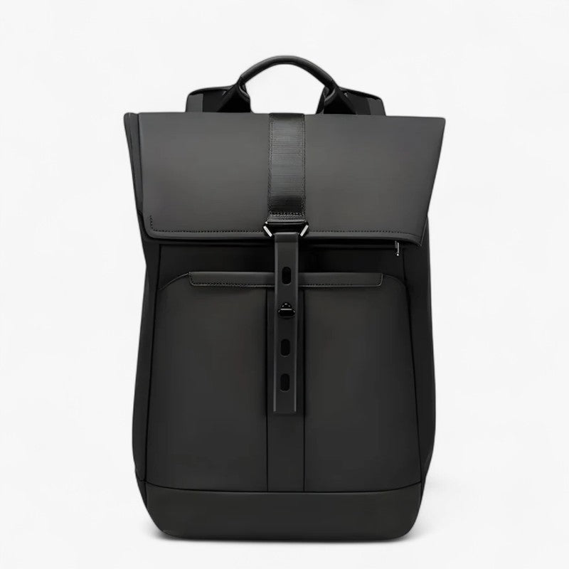 Waterproof Black 15.6-Inch Laptop Backpack with Multiple Compartments