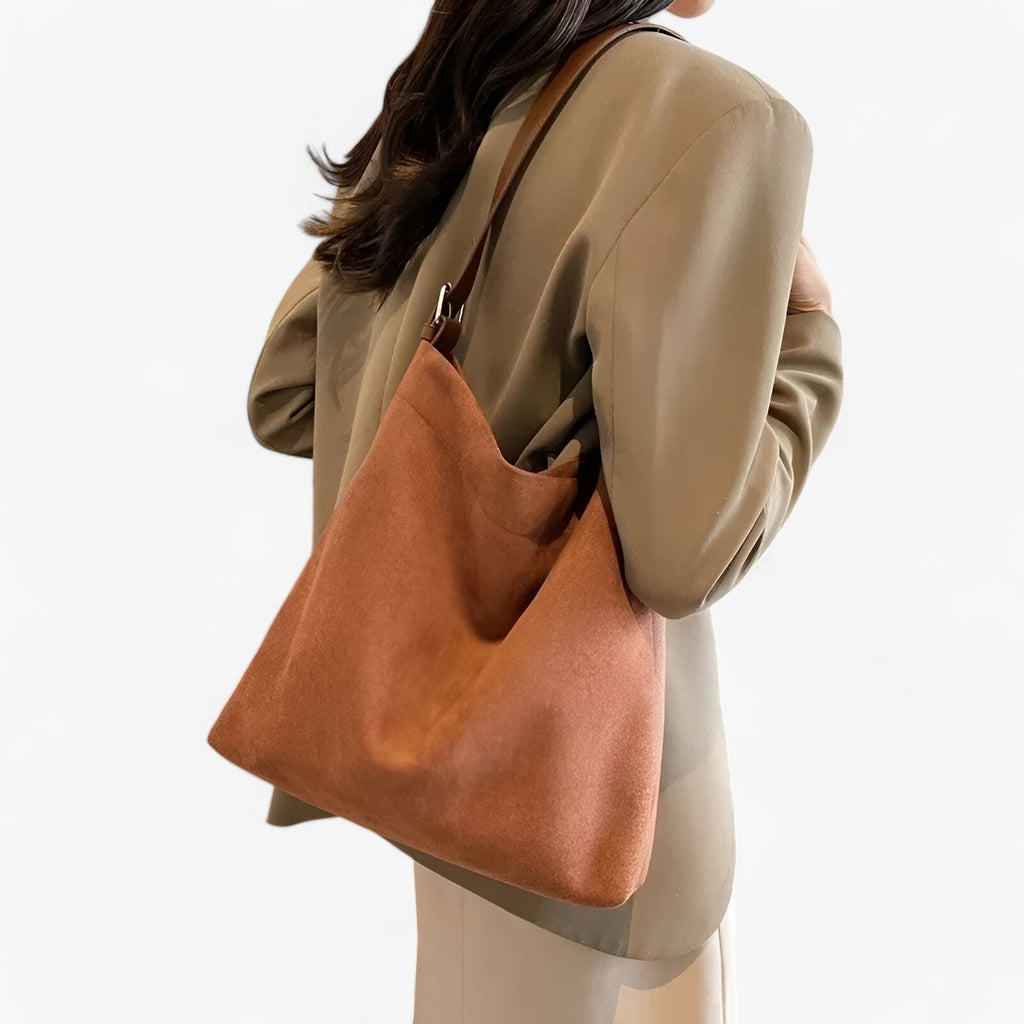 Classic Suede Leather Shoulder and Crossbody Bag