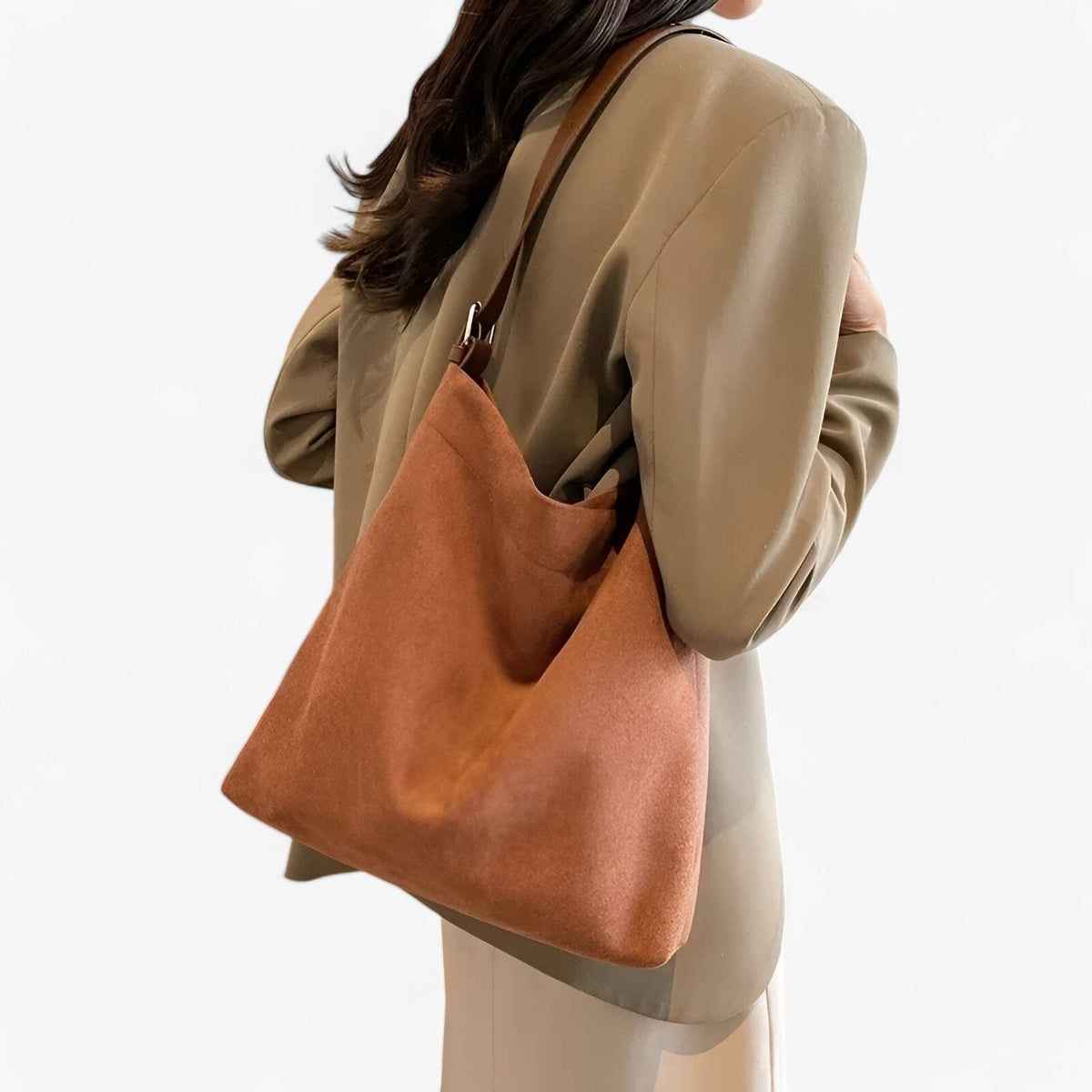 Classic Suede Leather Shoulder and Crossbody Bag