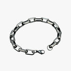 Zware stalen armband met brede schakels