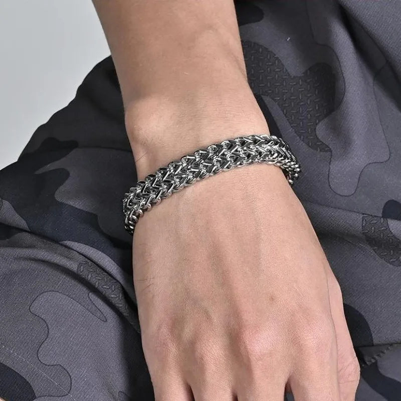 Stainless Steel Bracelet with Hidden Clasp, 19cm