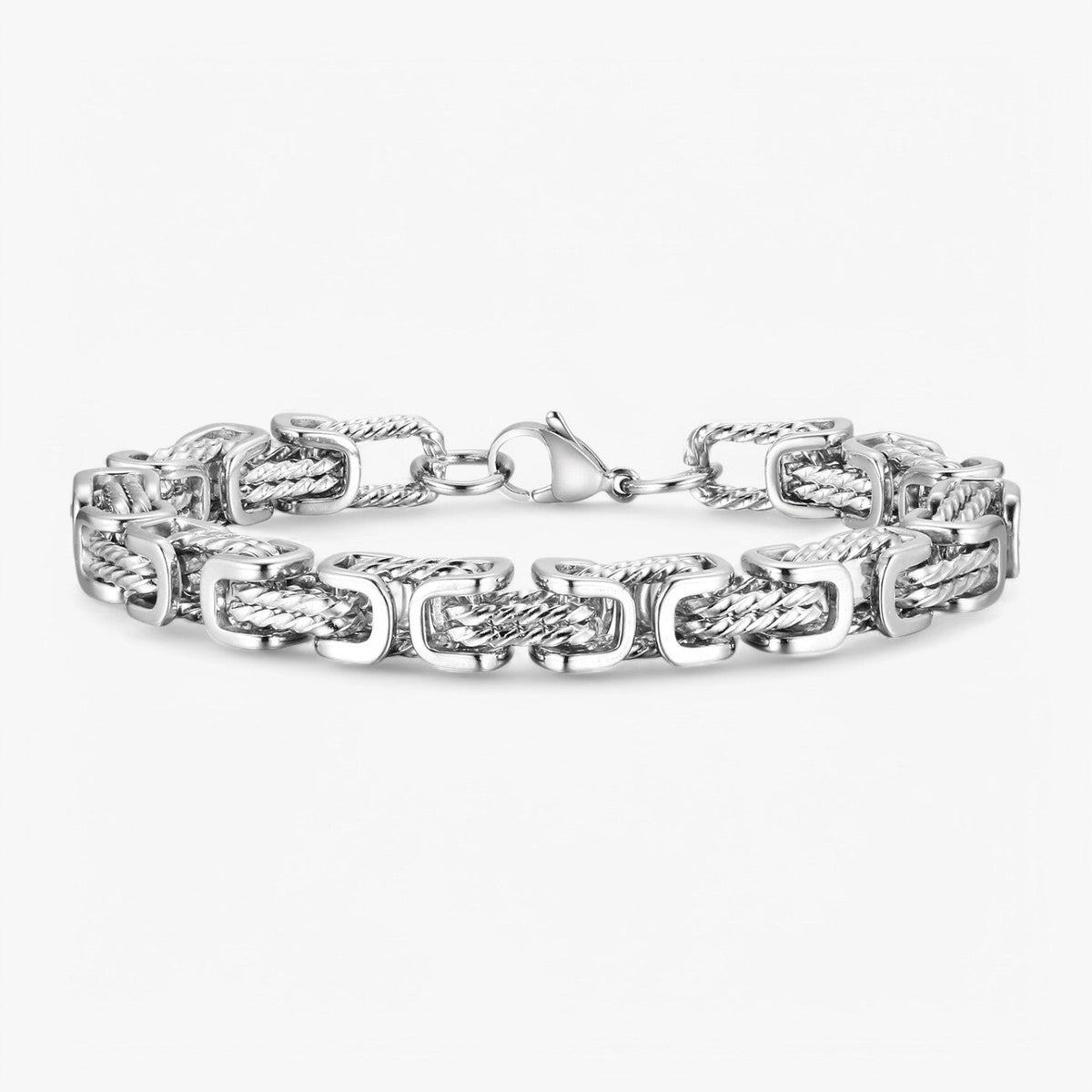 Byzantijnse schakelarmband van roestvrij staal, 19 cm