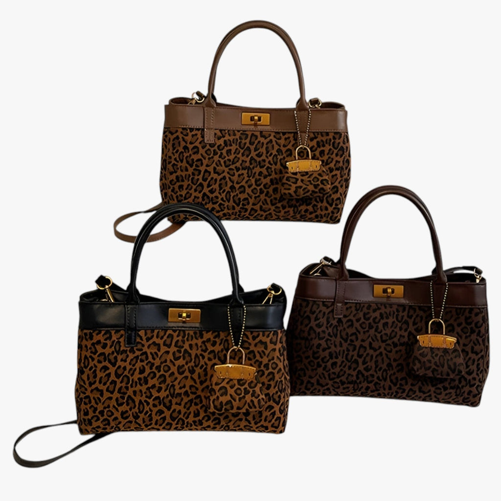 Large-Capacity Leopard Print Laptop Tote Bag