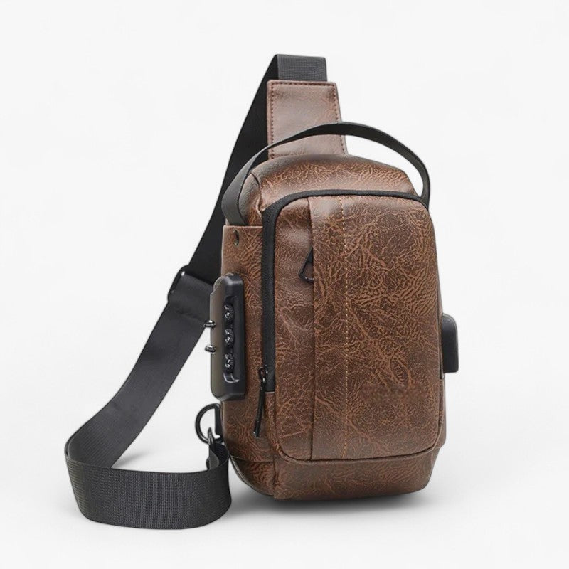 Men's Anti-Theft Lock Sling Bag with USB Port