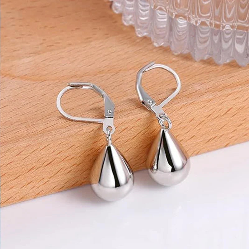 Silver-Tone Teardrop Drop Earrings