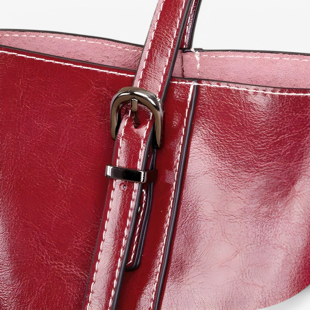 Spacious Leather Work Tote for Laptop and Documents