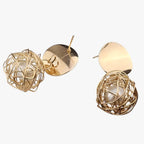Braided Gold-Tone Hoop Earrings with Vintage Finish