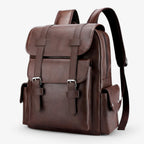Sleek Spacious PU Leather Laptop and Book Backpack