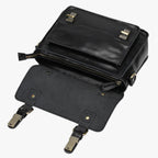 Unisex Anti-Theft Leather Shoulder Bag with Hidden Zips